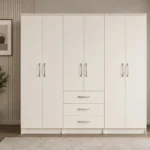 Stylish 6 Door Mirrored Storage Wardrobe 6 Spacious Drawers for Extra Storage