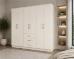 Stylish 6 Door Mirrored Storage Wardrobe 6 Spacious Drawers for Extra Storage - Image 3