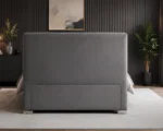 Contemporary Grey Velvet Bed – Diamond Button Tufted Double Bed Frame - Image 3