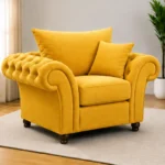 Nicole Mustard Yellow Lounge Chair – Stylish 1 Seater Luxury Sofa