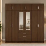 Large 6 Door Bedroom Wardrobe 2 Full-Length Mirrors & 6 Drawers