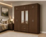 Large 6 Door Bedroom Wardrobe 2 Full-Length Mirrors & 6 Drawers - Image 3