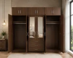Large 6 Door Bedroom Wardrobe 2 Full-Length Mirrors & 6 Drawers - Image 4