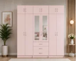 Luxury 6 Door Mirrored Wardrobe Double Mirrors & 6 Practical Drawers