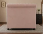 Classic Soft Pink Luxury Sleigh Bed Frame - Double 4ft6 Velvet Bed - Image 5