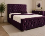 Royal Purple Florida King Size Bed – 180 × 200 cm 5ft Tufted Headboard with Mattress - Image 5
