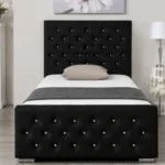 Classic Black Luxury Single Bed Frame - Florida 3ft Velvet Bed