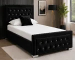 Elegant Black Hilton Single Size Bed – Premium Tufted Headboard with Mattress - Image 4
