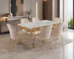 Contemporary Dining Table and 6 Chairs | Stylish 6 Seater Dining Set