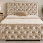 Champagne Beige Florida Super King Bed 6ft – 200×200cm Luxury Upholstered Bed