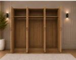 Modern Light Natural Wood 6 Door Wardrobe with Mirrors Spacious Bedroom Storage - Custom Colours & Sizes Available - Image 2