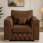 Royal Tufted 1 Seater Sofa Classic Luxury 1 Seater Sofa
