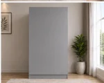 Modern Grey Wardrobe with Mirror and Drawers – Stylish Bedroom Storage - Image 4