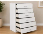 Classic White Drawer Chest – Six Drawer Bedroom Storage Solution - Image 2