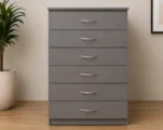 Elegant Grey 6 Drawer Chest – Spacious & Versatile Bedroom Furniture
