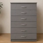 Elegant Grey 6 Drawer Chest – Spacious & Versatile Bedroom Furniture