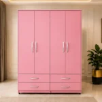 Modern 4 Door 4 Drawer Wardrobe – Spacious Bedroom Clothes Storage Cabinet with Elegant Design