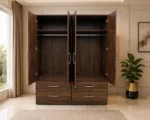 Elegant 4 Door 4 Drawer Wardrobe Cabinet – Modern Bedroom Storage Furniture with Generous Space - Image 3