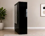 Modern Black 4 Door Wardrobe with 2 Mirrors & 2 Drawers– Modern Bedroom Furniture - Image 4