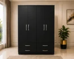 Large 4 Door 4 Drawer Wardrobe – Premium Bedroom Clothes Storage Cabinet with Functional Design