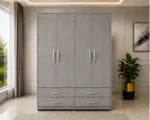 Beautiful Modern 4 Door 4 Drawer Wardrobe – Spacious Clothes Organizer and Bedroom Storage Cabinet