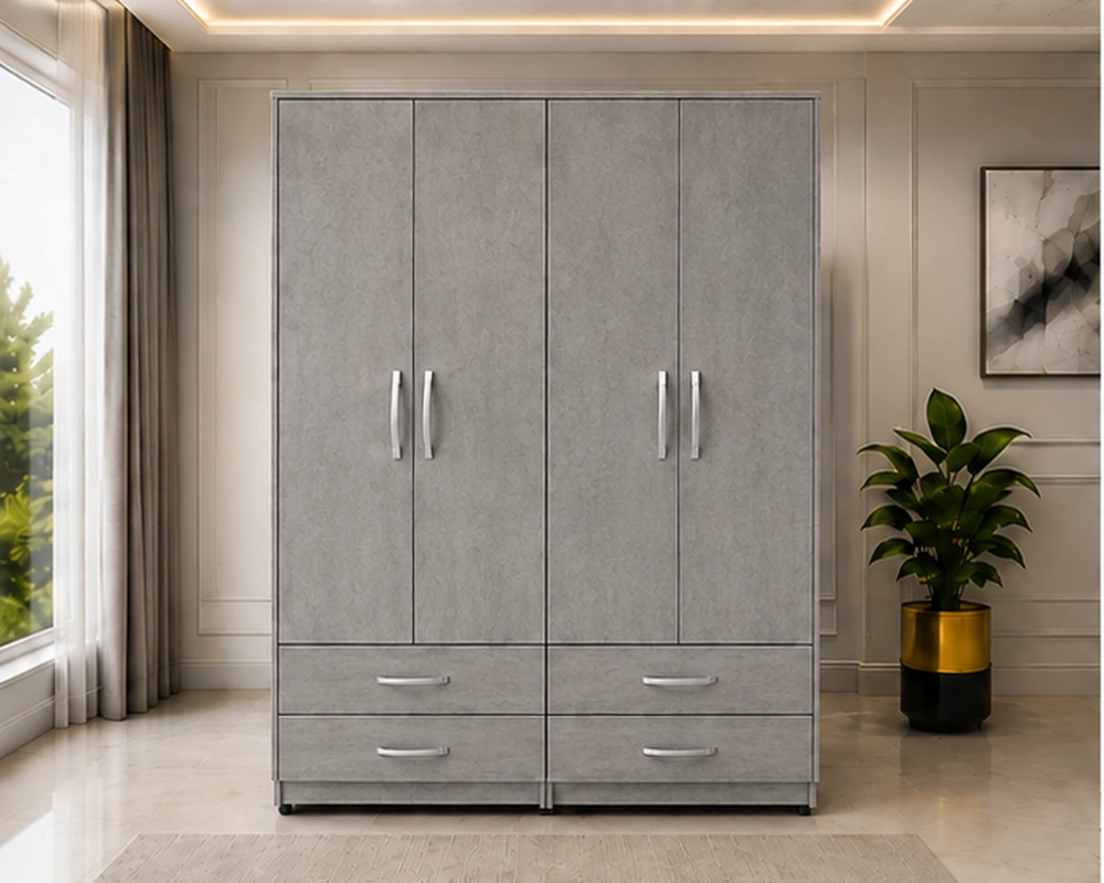 Large 4 Door Wardrobe with Drawers – Premium Bedroom Organizer Beautiful Modern 4 Door 4 Drawer Wardrobe – Spacious Clothes Organizer and Bedroom Storage Cabinet - Image 1