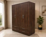 Elegant 4 Door 4 Drawer Wardrobe Cabinet – Modern Bedroom Storage Furniture with Generous Space - Image 2