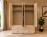 Stylish 4 Door 4 Drawer Wardrobe – Spacious Bedroom Organizer for Clothes and Everyday Essentials - Image 4