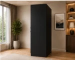 Midnight Black 4 Door Wardrobe – Spacious Storage with Drawers - Image 3