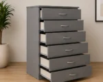 Elegant Grey 6 Drawer Chest – Spacious & Versatile Bedroom Furniture - Image 2