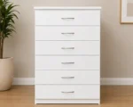 Classic White Drawer Chest – Six Drawer Bedroom Storage Solution