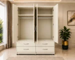 Classic 4 Door 4 Drawer Wardrobe – Elegant Bedroom Furniture with Ample Clothes Storage Space - Image 3