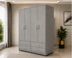 Beautiful Modern 4 Door 4 Drawer Wardrobe – Spacious Clothes Organizer and Bedroom Storage Cabinet - Image 2