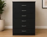 Matte Black Chest of 6 Drawers – Modern Furniture for Contemporary Homes