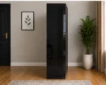 Luxury Black 3 Door Wardrobe with Mirrors & Drawers– Stylish Storage Solution - Image 4